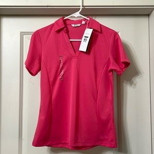 NWT. Lady Hagen. Size Small. Pink Short Sleeve Golf Polo